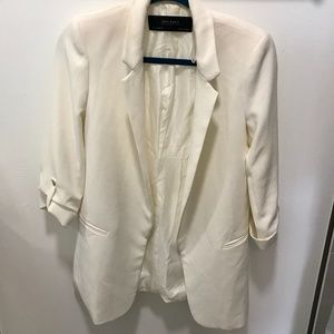 Zara White Fitted Blazer, small